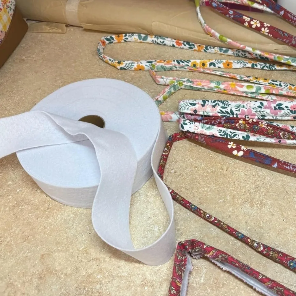 3 RollsRoll Batting Strips for Rugs 2 1/2 Inch Total 150 Yards Cotton Blend Batting on A Roll, Quilt Batting By A Roll