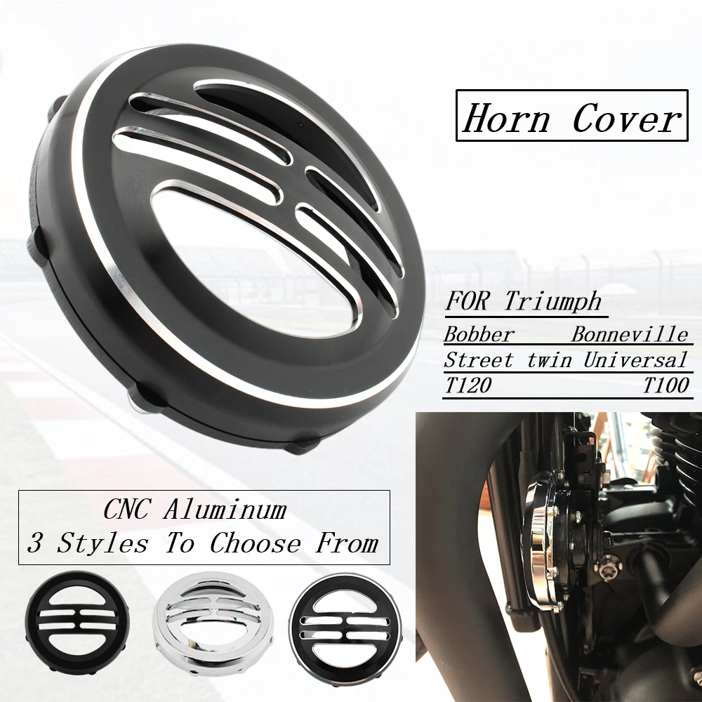 FOR Triumph  T120 T100 Street Twin Universal Motorcycle Horn Cover Trumpet Protection Decorative Aluminum Cover Bobber Bonnevill