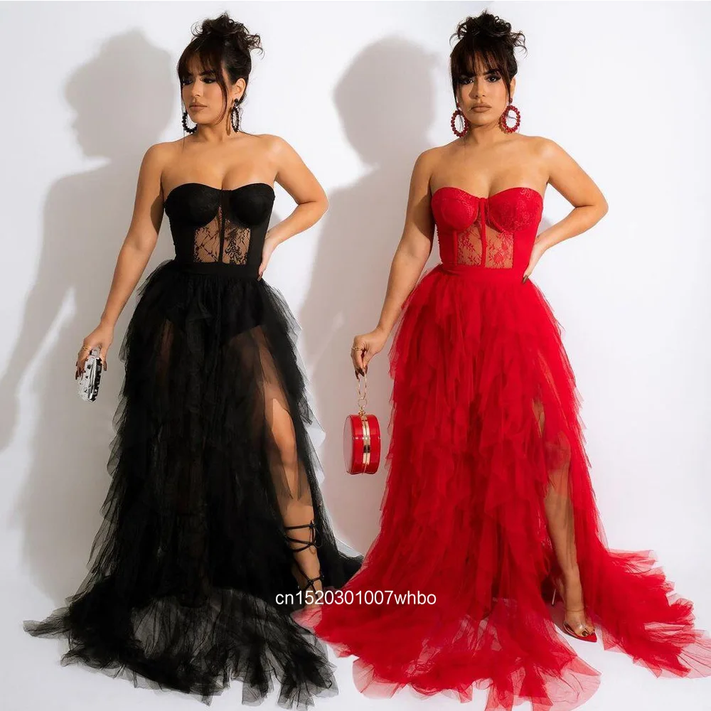 

Сексуальное кружевное платье-бюстье из сетки 2026 для женщин: для бальных выступлений и свадеб