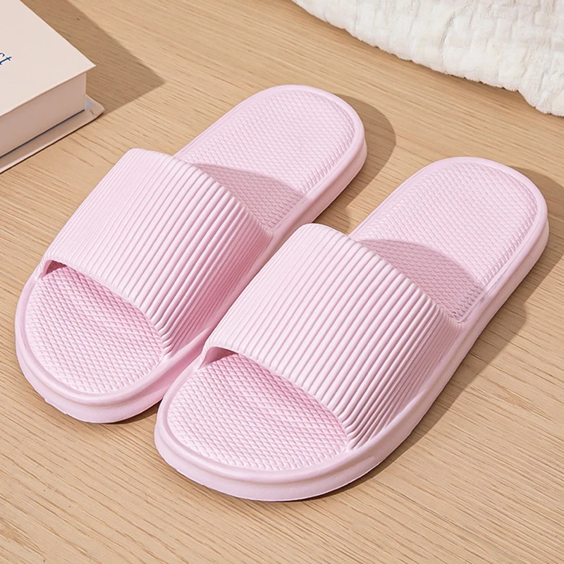 Lightweight Home Slippers Women Summer 2024 Comfortable Soft Sole Inddor Slides Ladies Solid Color Non-slip Beach Shoes Sandals