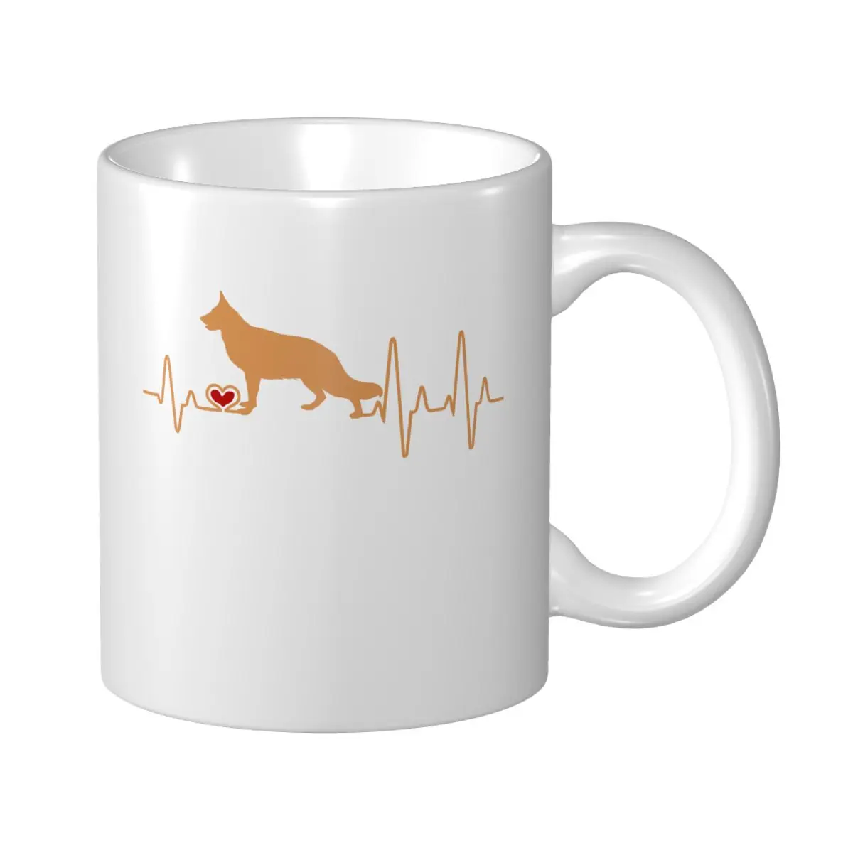 Mark Cup Mug German Shepherd Dog Heartbeat Pulse Coffee Mugs Tea Milk Water Cup Travel Mugs For Office Home
