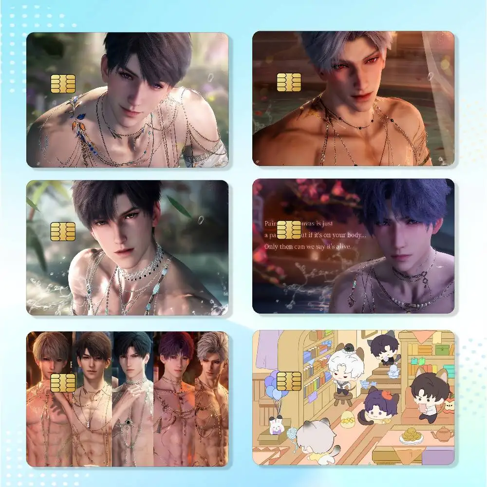 Game Love And Deepspace Lingering Lust Waterproof Card Stickers For Credit Cards Debit Cards And Transit Cards 4pcs