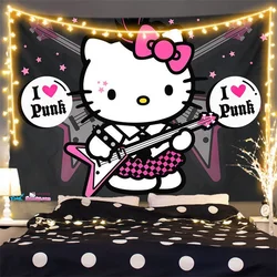 Sanrio Hello Kitty гобелен милый фон Kawaii аниме гобелен настенный для декора комнаты девушка общежитие настенное крепление гобелен