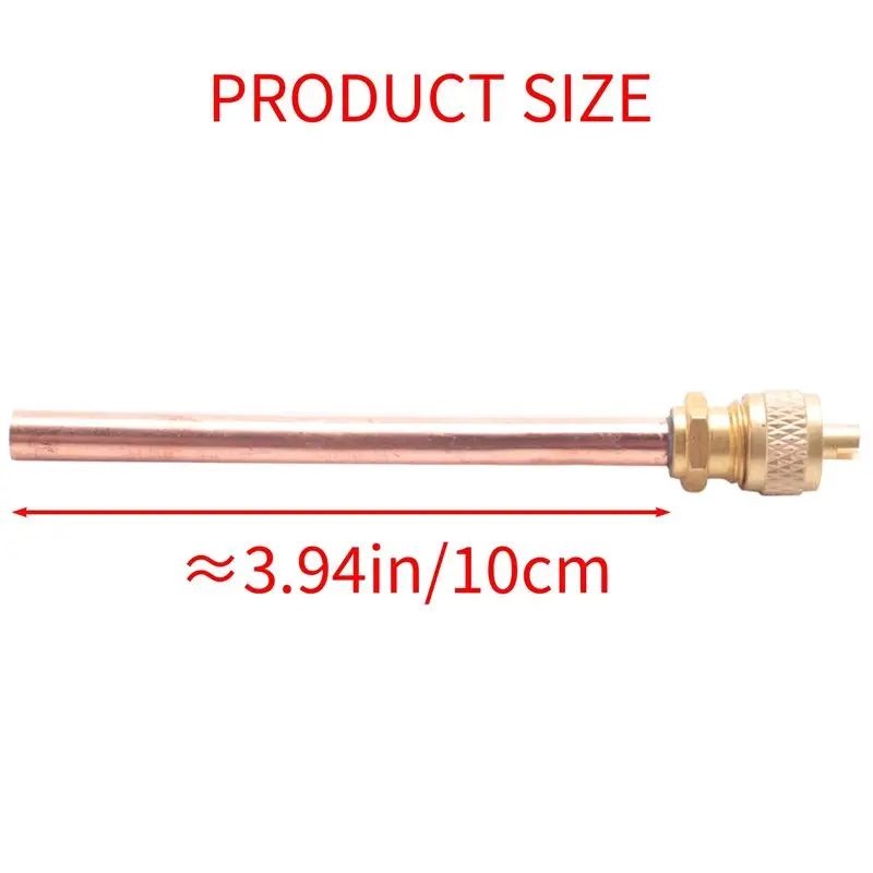 A84E-100 Valve 1/4 Inch SAE X 1/4 Inch OD X 4 Inch Stem Core AC Refrigeration