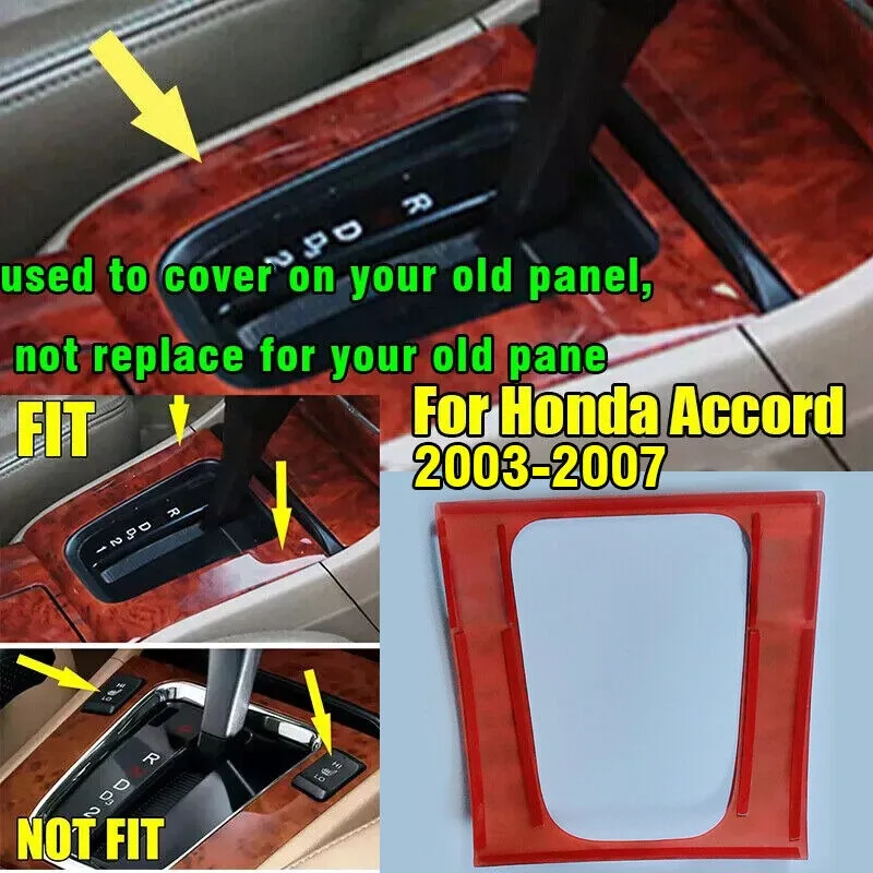 

For Honda Accord 2003-2007 Wood Grain Middle Console Gear Shift Panel Cover Trim