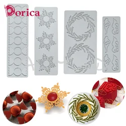 Snowflake/Pine Ring/Candy/Cloud Silicone Lace Mat Sugarcraft Chocolate Chip Moulds Dessert Pastry Cake Decorating Tools Bakeware