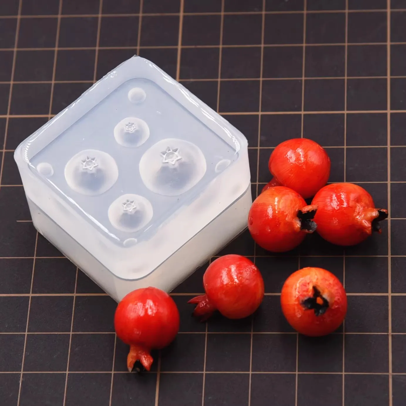 Original Design Mini Cute 3D Fruit Peach Pear Silicone Mold Resin Clay Doll House Food DIY Tools 5