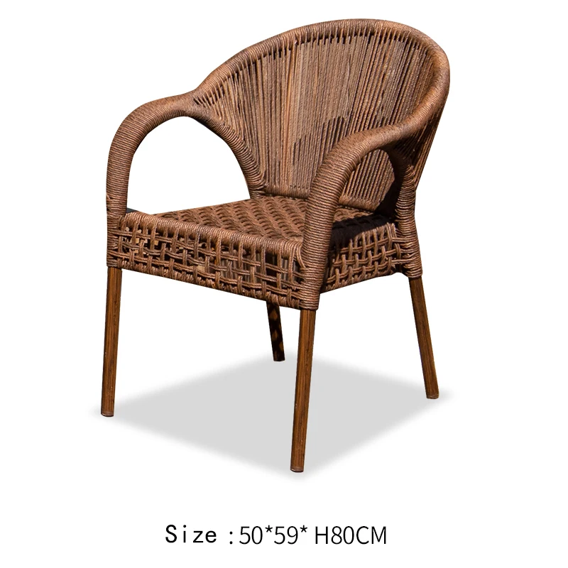 Top Selling Wholesale 4Pcs a lot Nordic Simple Modern Rattan Chair for Dining and Living Room Furniture Outdoor Garden Chairs