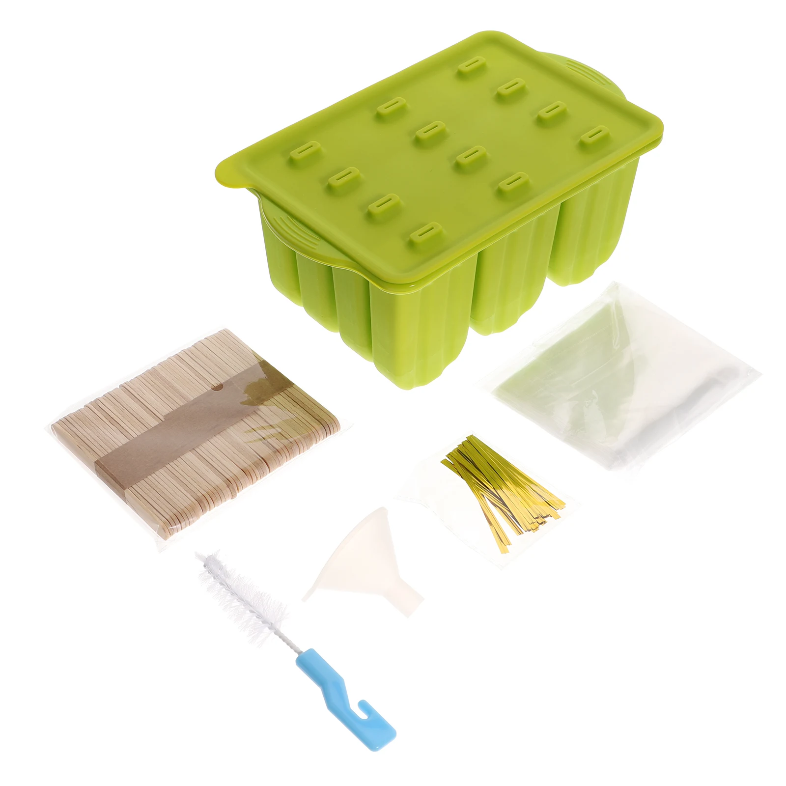 

Silicone Popsicle Molds Kids Child Reusable Ice Tray Mold Holder DIY Kits Easy Clean Tear Resistant Long for adults