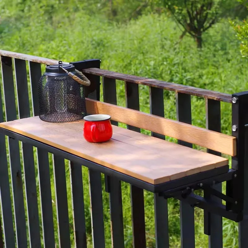 Wooden Outdoor Tables Garden Portable Folding Side Table Simple Modern Removable Study Desk Balcony Outdoor Dining Table
