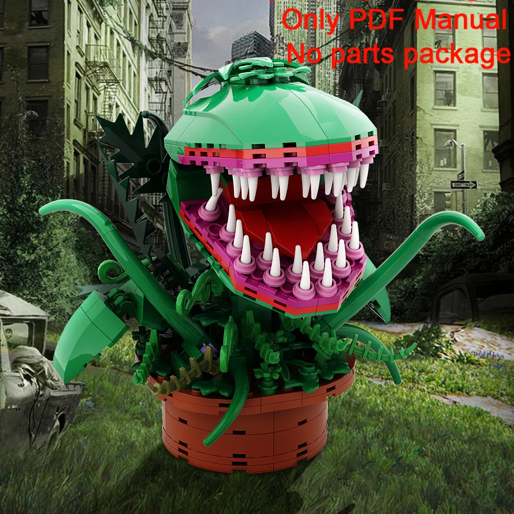 

MOC Movies Alien Flower Audrey II Building Blocks PDF Manual Little Shop Of Horrors Plant Parts List(Only PDF Manual,No parts）