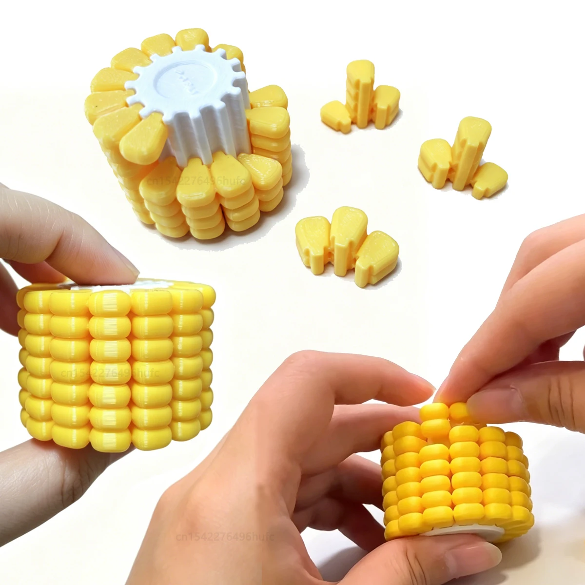 Rompecabezas de Maíz Impreso en 3D, 14 Piezas, Dificultad 3 Estrellas, Juguete de Ensamblaje DIY, Juguete Antiestrés, Rompecabezas para Aliviar el Estrés, Juguete de Escritorio para Adultos