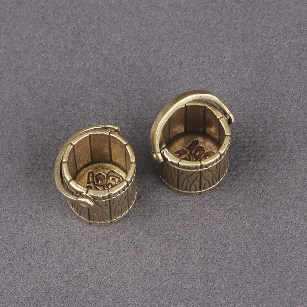 

Винтажное латунное мини-ведро для денег, декоративная миниатюрная коробка для хранения, украшение для стола, центральный элемент для столовой, декор в деревенском стиле для дома