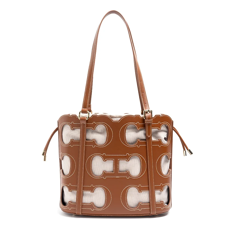 CH Tote Bag Cutout Logo  Large Capacity Drawstring Shoulder Handbag Luxury brand designer Hollow Out Fashion Bucket Bag image 6