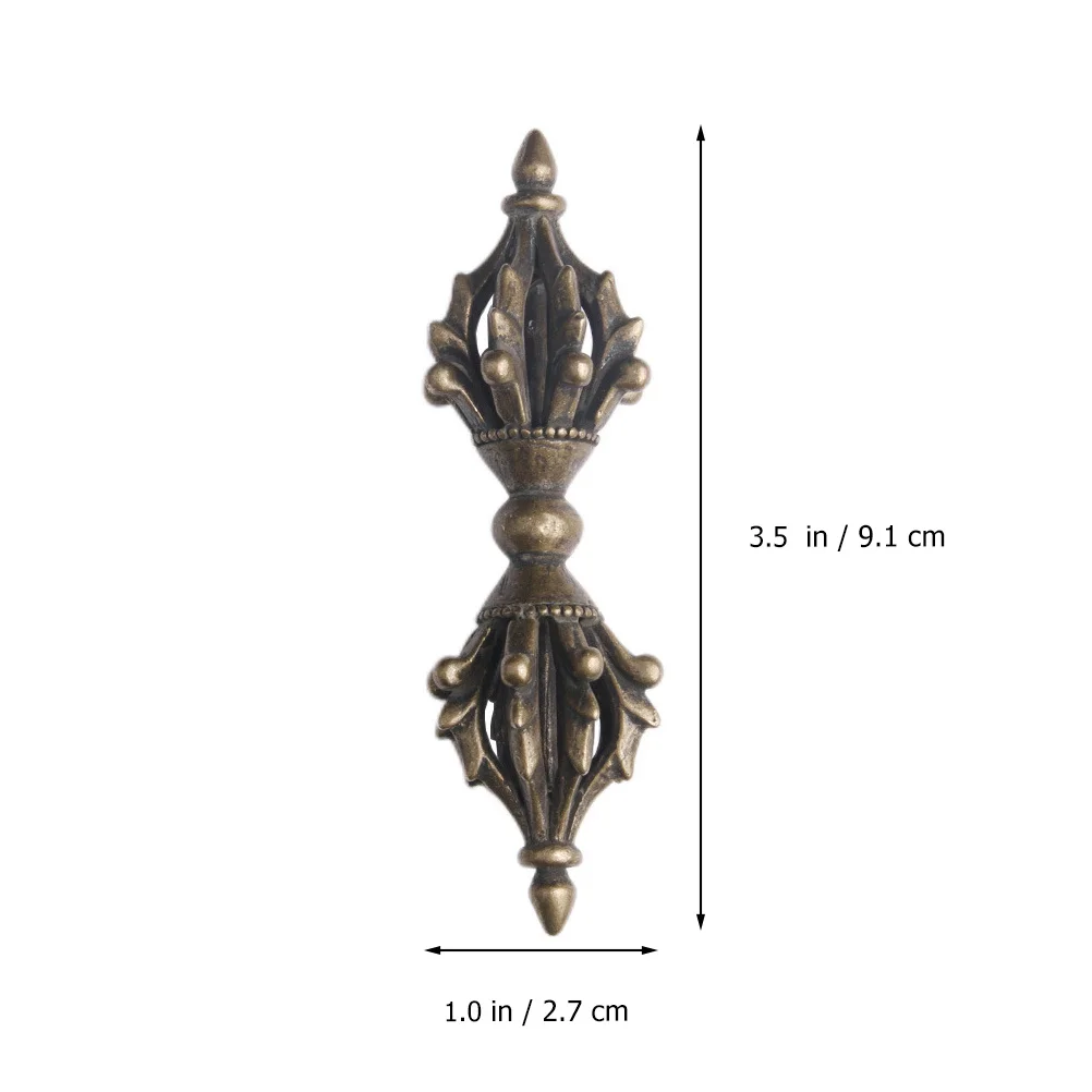 

Vintage Brass Vajra Pestle Buddhist Ornament Compact Desktop Decor Meditation Ritual Craft Classical Tibetan Adornment