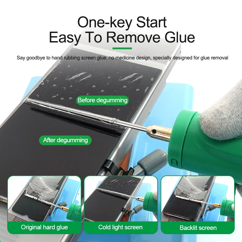 

RL-056C Professional Intelligent LED Glue Remover 6-speed Adjustable C-type Charging One-button Start For Easy Glue Removal.