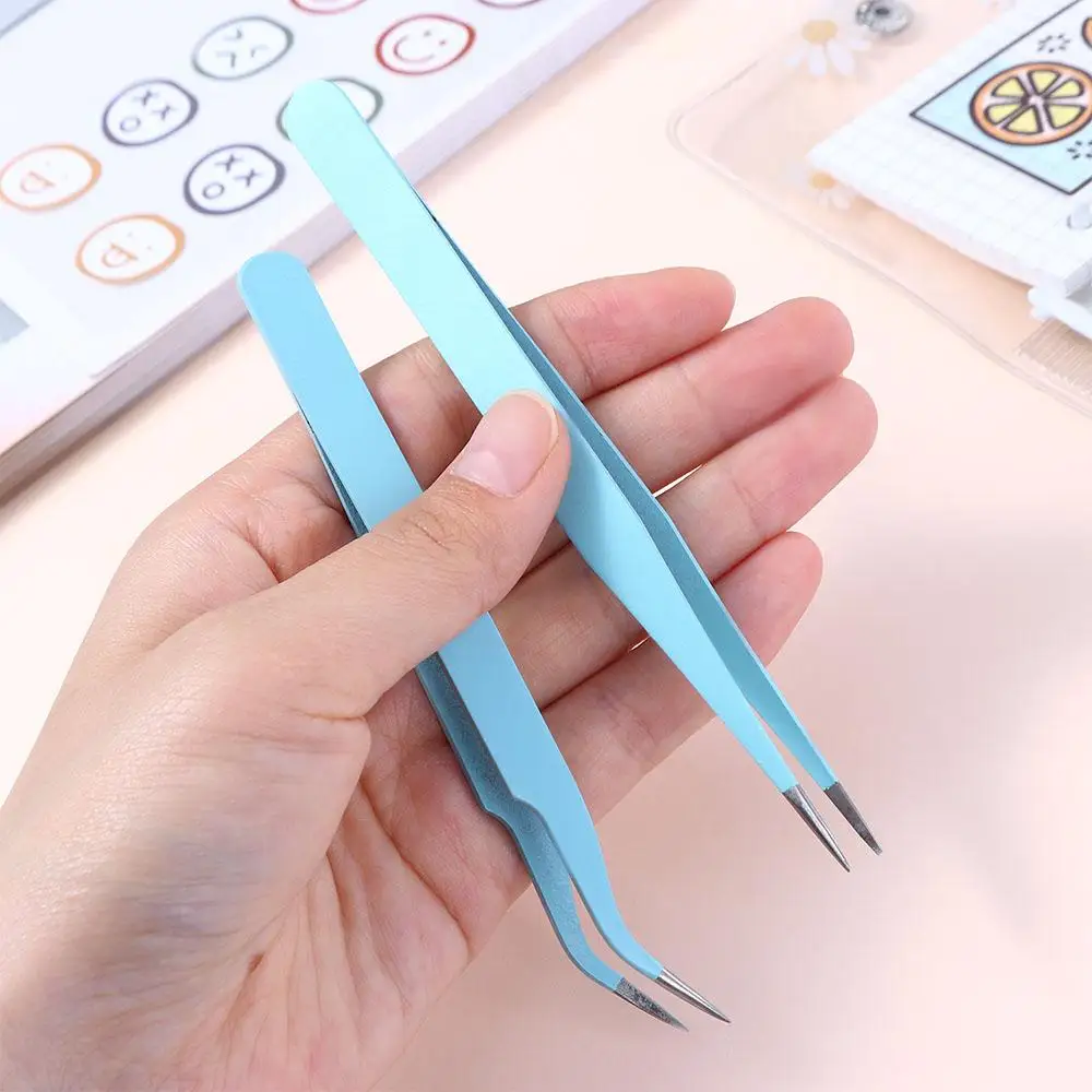 Repair Tools Notebook Accessorise Stainless Steel Picking Tool Tape Sticker Tool Tweezers Macaron Color Nail Tweezers Nipper