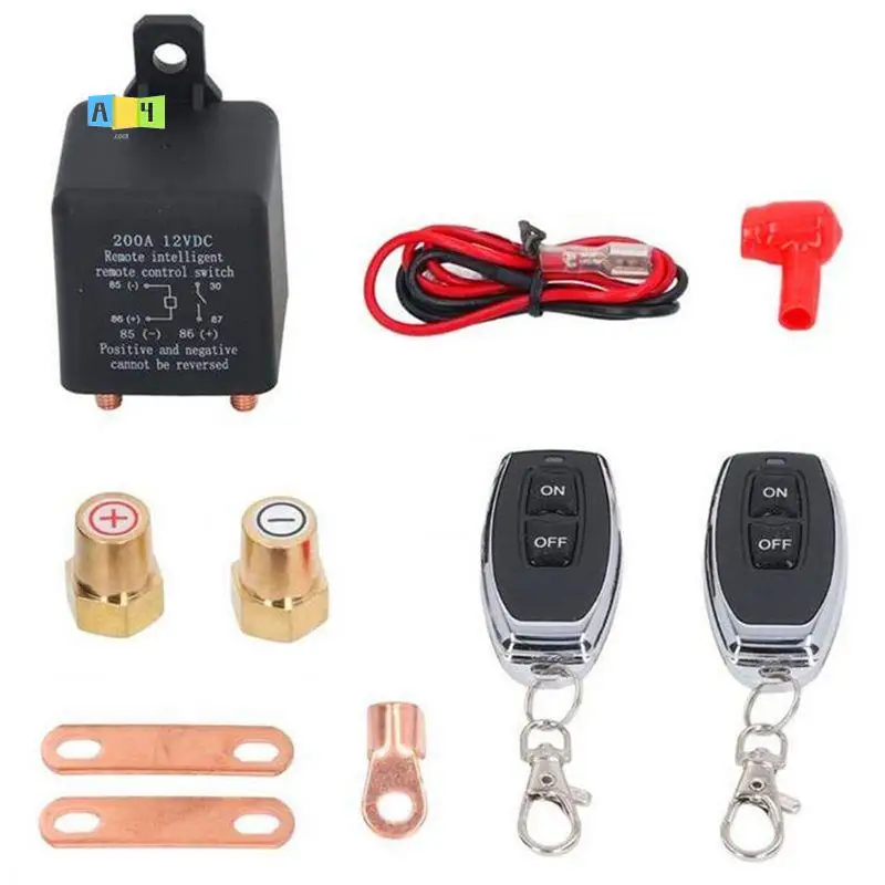 

A04E-1Set Car Remote Battery Disconnect Cut Off Isolator Switch Fob Relay Wireless Control Remote Switch Black ABS
