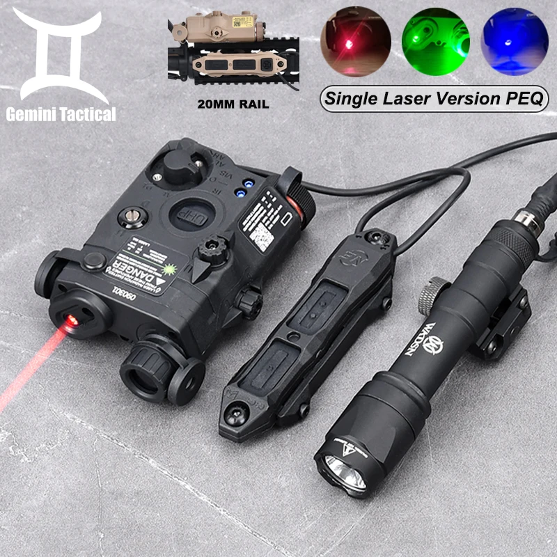 

Tactical PEQ-15 Airsoft Red Green Blue Dot Single Laser LA-5B PEQ15 NO IR Hunting Light Wadsn M600C Flashlight+Peq Dual Switch