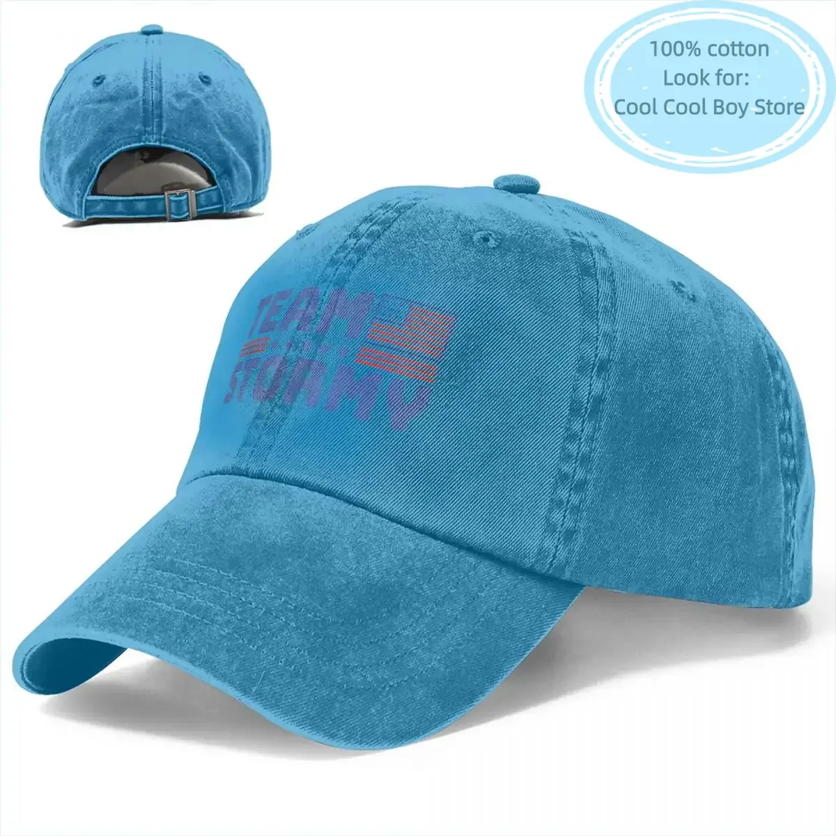 Stormy Daniels Team Stormy Baseball Caps Vintage Distressed Denim Washed Headwear Unisex Outdoor All Seasons Travel Caps Hat