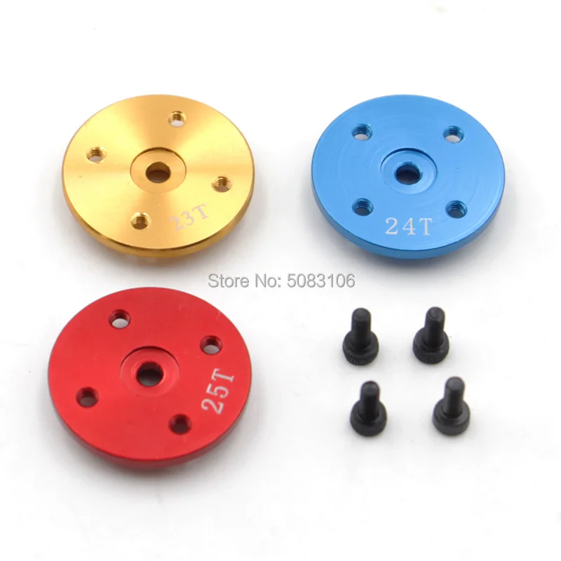 2pcs / Lot CNC Metal Servo Arm Futaba JR Hitec Emax Servo Disc Arm 23T 24T 25T Disc Type Ues for Rc Aircraft Boat Car Helicopter