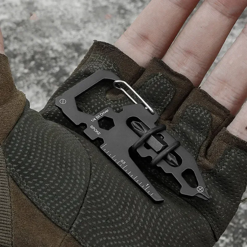 EDC Outdoor Combination Tool Household Portable Multi-function Tool Card Ruler Screwdriver Keychain Repair Tools