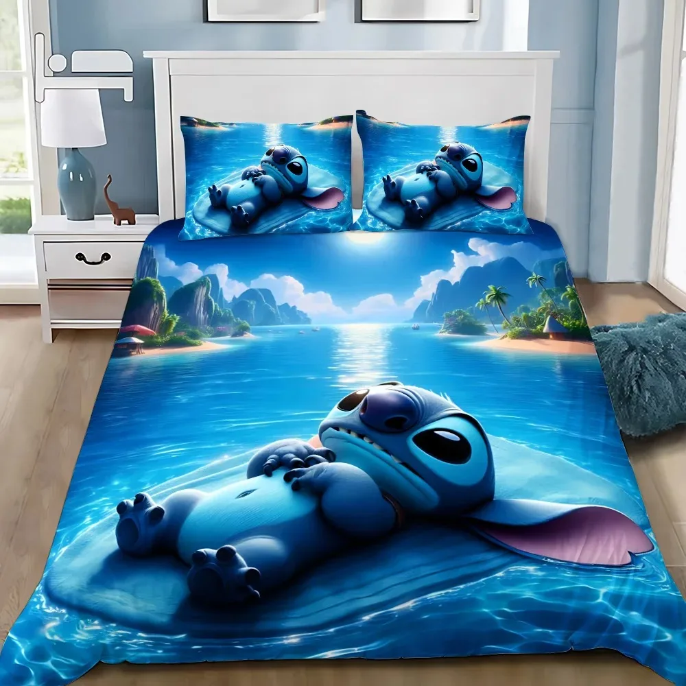 

Cute Funny Stitchs Couple Pillowcase Bedding Set Adult Boy Girl Bedroom Decoration Children Gift Single Double Large Size