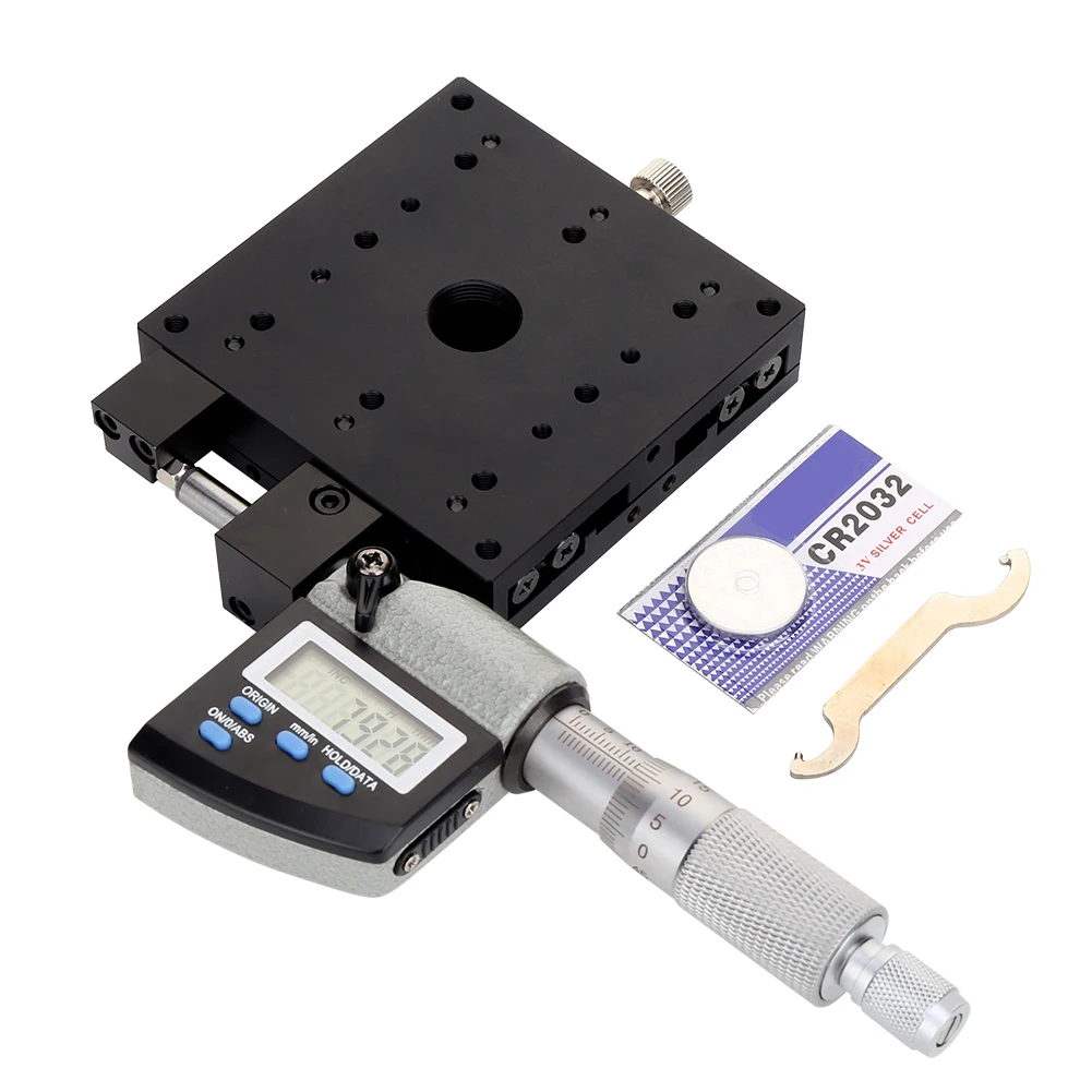 SEMX80-AS Micrometro Display digitale 80x80mm 0,001mm Micrometro da palco per traduzione lineare Rullo micrometro