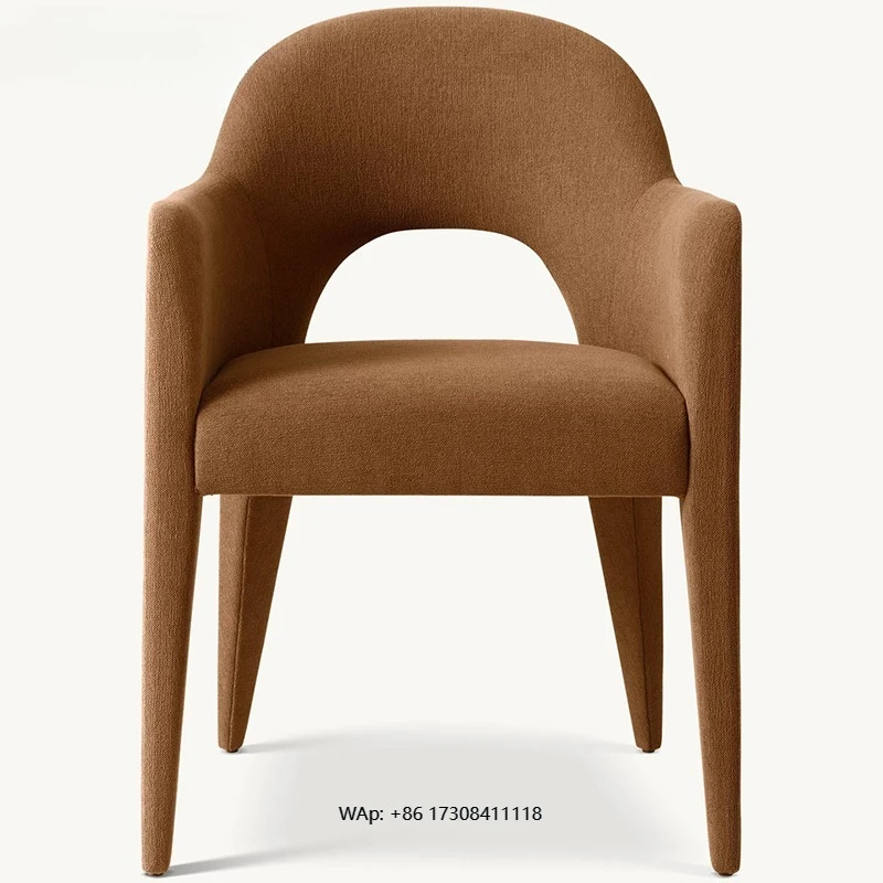 Nordic modern luxury solid wood cloth bar chair  single sofa dining chair three-legged stool hotel leisure negotiation