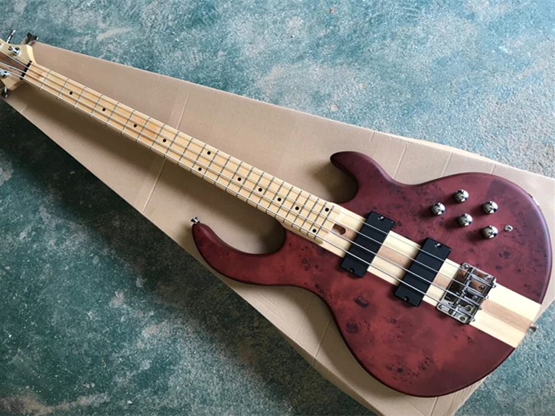 

4 Strings Electric Bass Guitar with Maple Top,Chrome Hardware,Neck Through Body,Provide customization