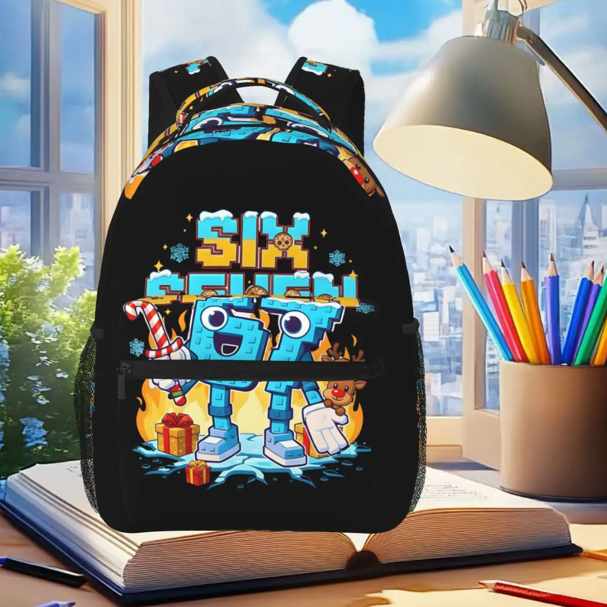 Beach Meme 67 Six Seven 6 7 Italian Brainrot Backpack Student Boys Girls BookBag School Bag Laptop Shoulder Bags for Men Women