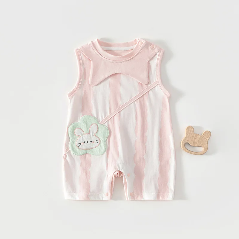 Baby Sleeveless Leotard Summer Thin Jumpsuit Baby Summer Clothes Vest Garments Ice Oxygen Cotton