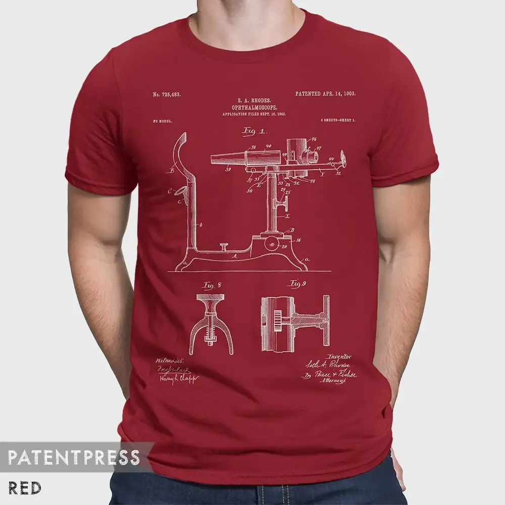 Ophthalmoscope PatenT T Shirt Optometrist For Doctors Office Optometry Eye Doctor Medical P415