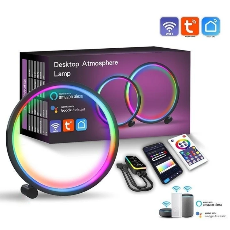 

Smart LED Night Light RGB Atmosphere Desktop Lamp Dimmable Bluetooth APP Music Sync Ambient Lighting For Game Room Bedroom Decor