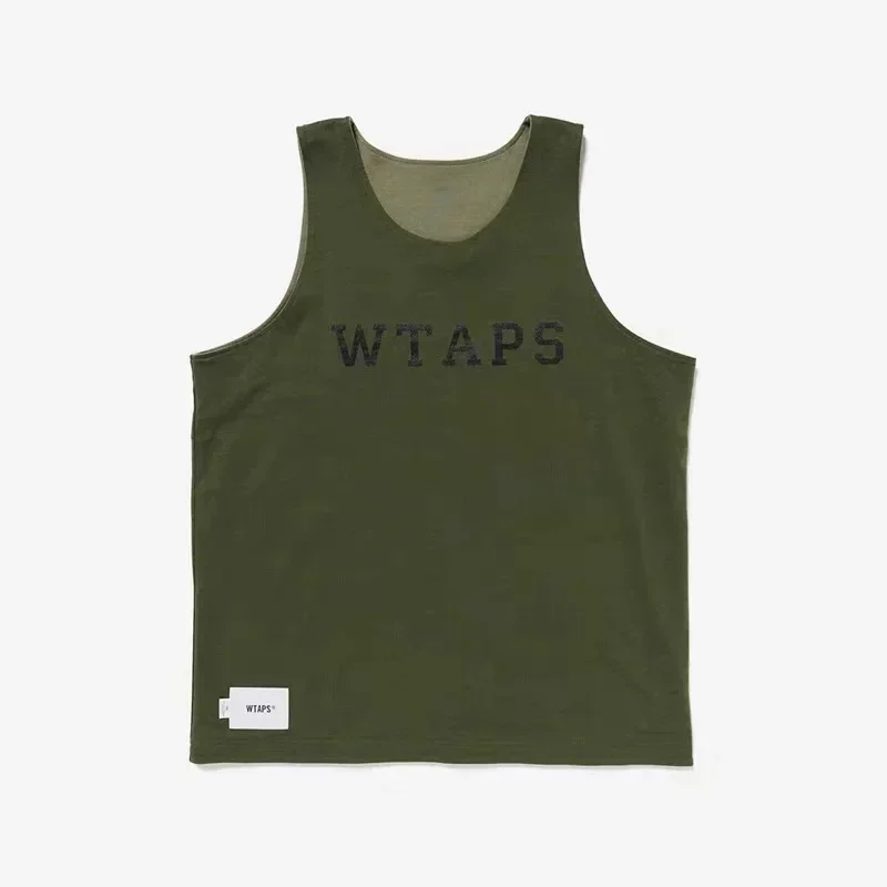 WTAPS MUDDY TANK TOP 25SS Men's Military Style Reversible Sleeveless T-Shirt Letter Print Casual Vest