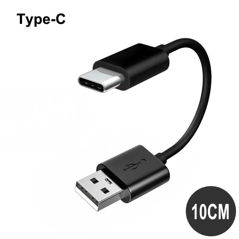 20/10 cm ultrakurzes USB-Typ-C-Kabel, 3 A-Stecker, USB-A auf Stecker, Typ-C-Datenkabel für Samsung Huawei Xiaomi, Schnellladekabel