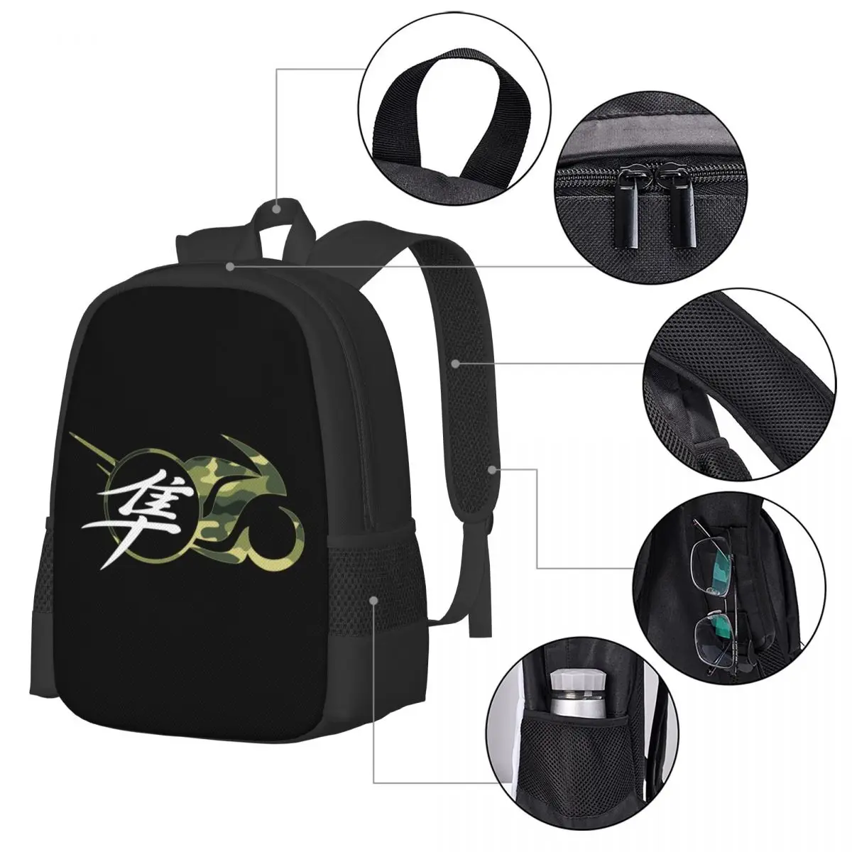 Camo Hayabusa Essential Collaboration Backpack Large Capacity Cute Foldable Clothes Backpacks