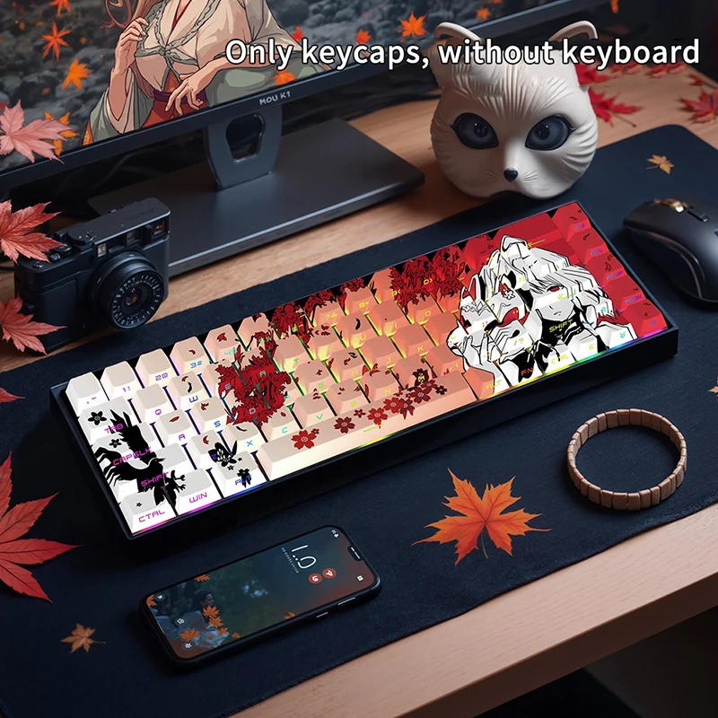 

Cartoon Blackfox 129 Keys Mechanical Keyboard Keycap Cherry PBT Dye Sub Keycap For Mad Catz ROG Azoth Ez63 Atk Wotting Mx Switch