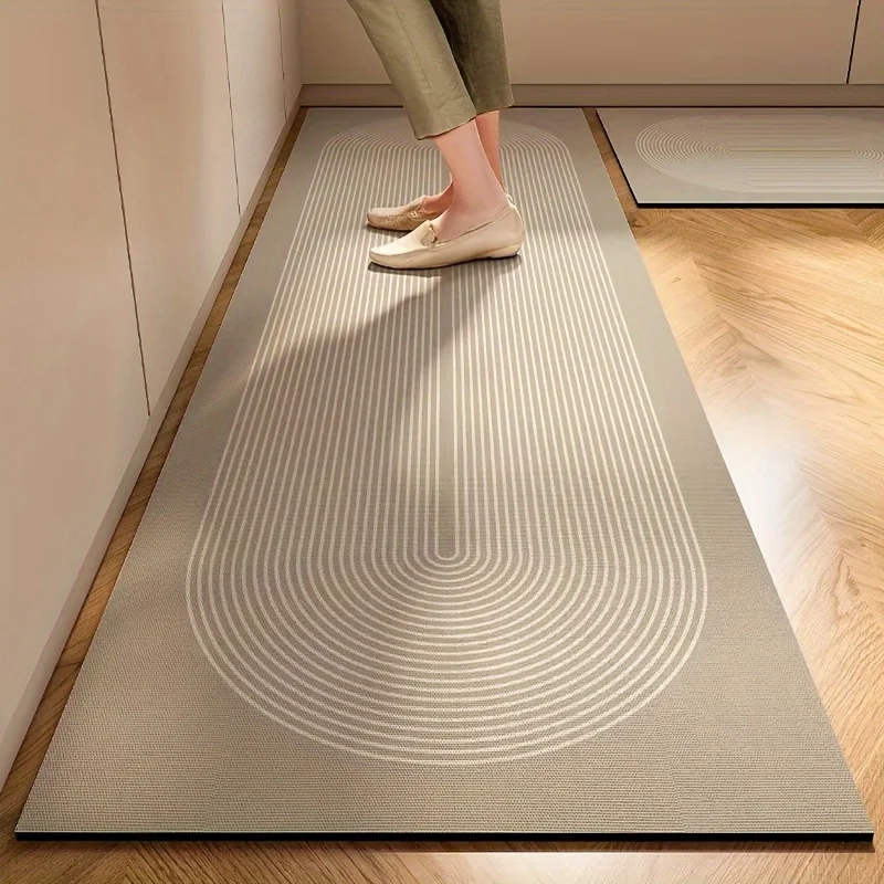 VIKAMA 1/2-teilige Moderne Minimalistische Wabi-Sabi Küchenmatte Rutschfeste Geräuschlose Lange Läufermatte für den Hausboden