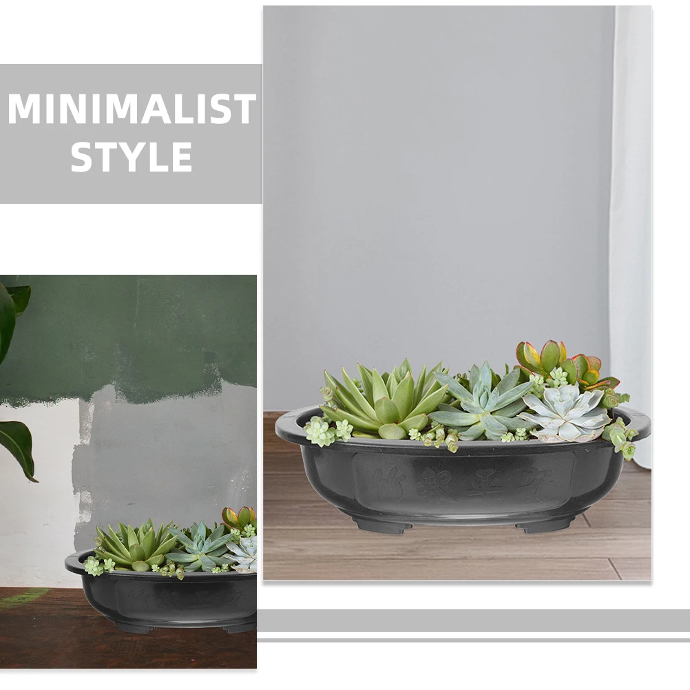 

6 Pcs Plastic Flower Large Elliptical Growing Pots Plants Indoor Garden Nursery Decorative Planter Bonsai Outdoor Planting