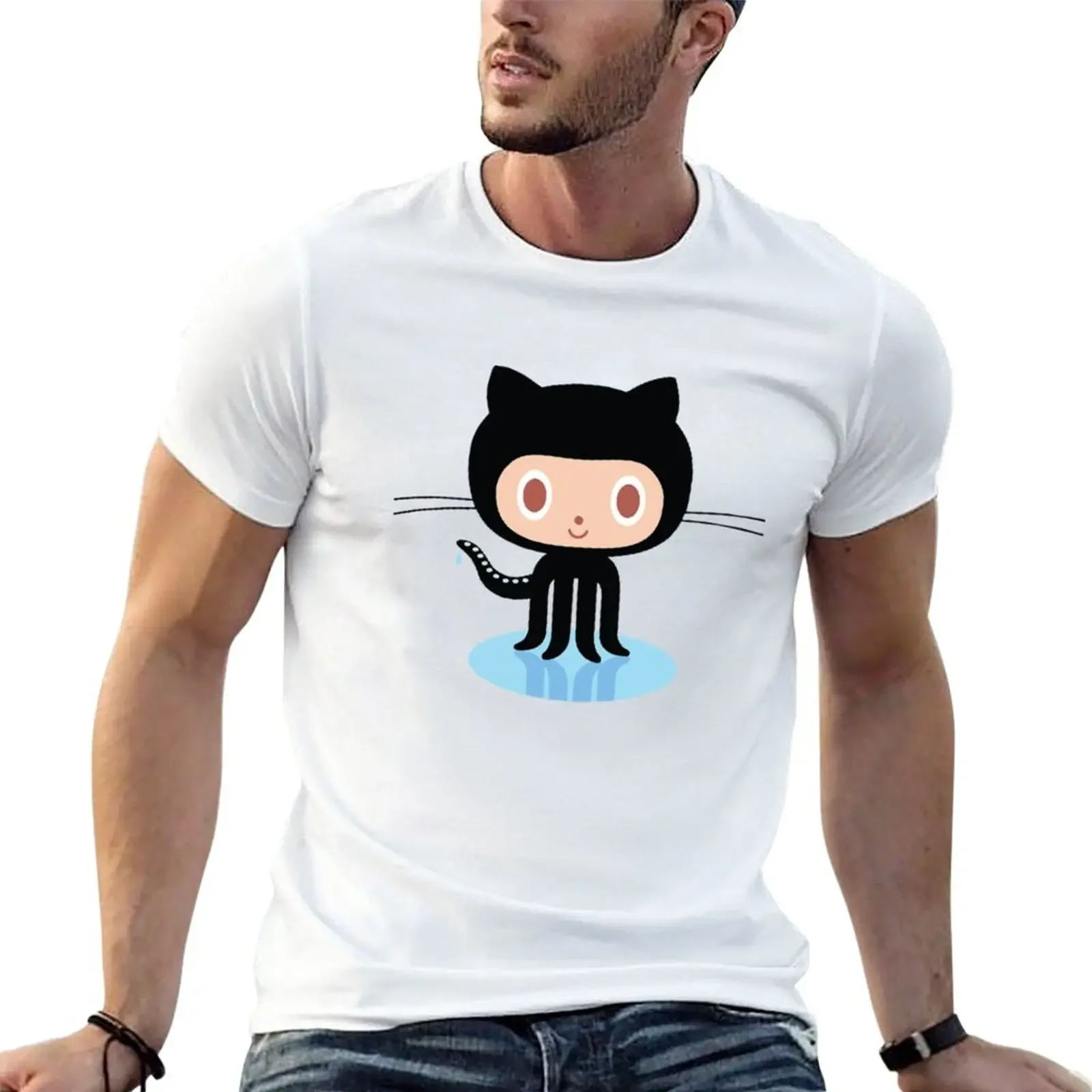 New Github Octocat - Github T-Shirt vintage t shirt funny  heavyweight