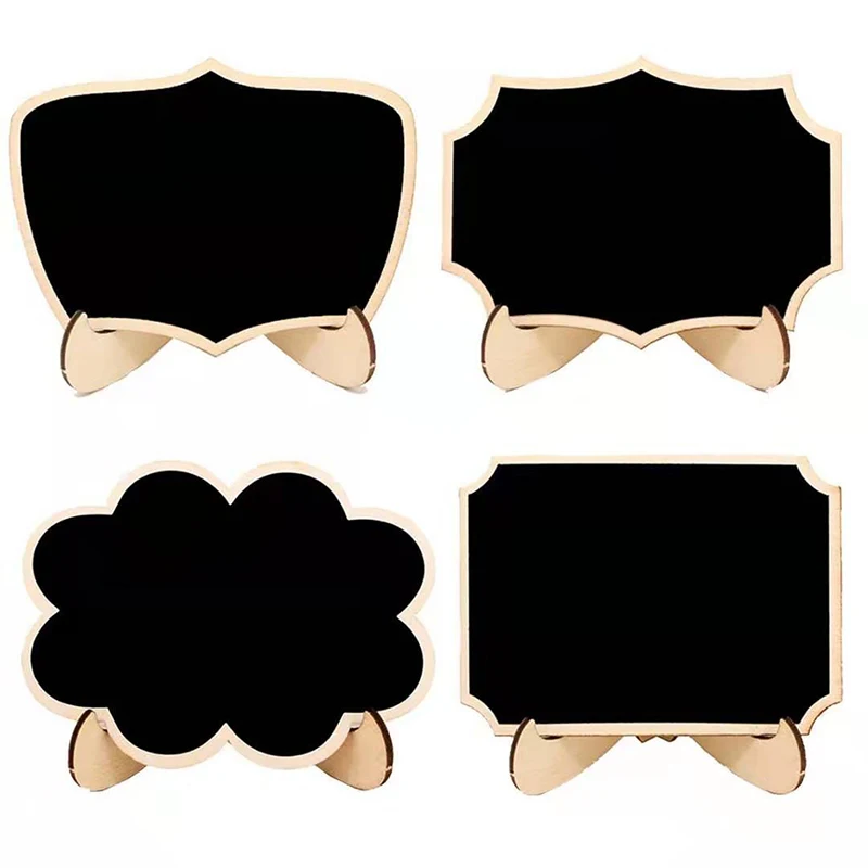 10pc Mini Blackboard Ornaments Wooden Whiteboard Message Chalkboard Stand Decoration Table Display Sign Crafts Home Office Tool