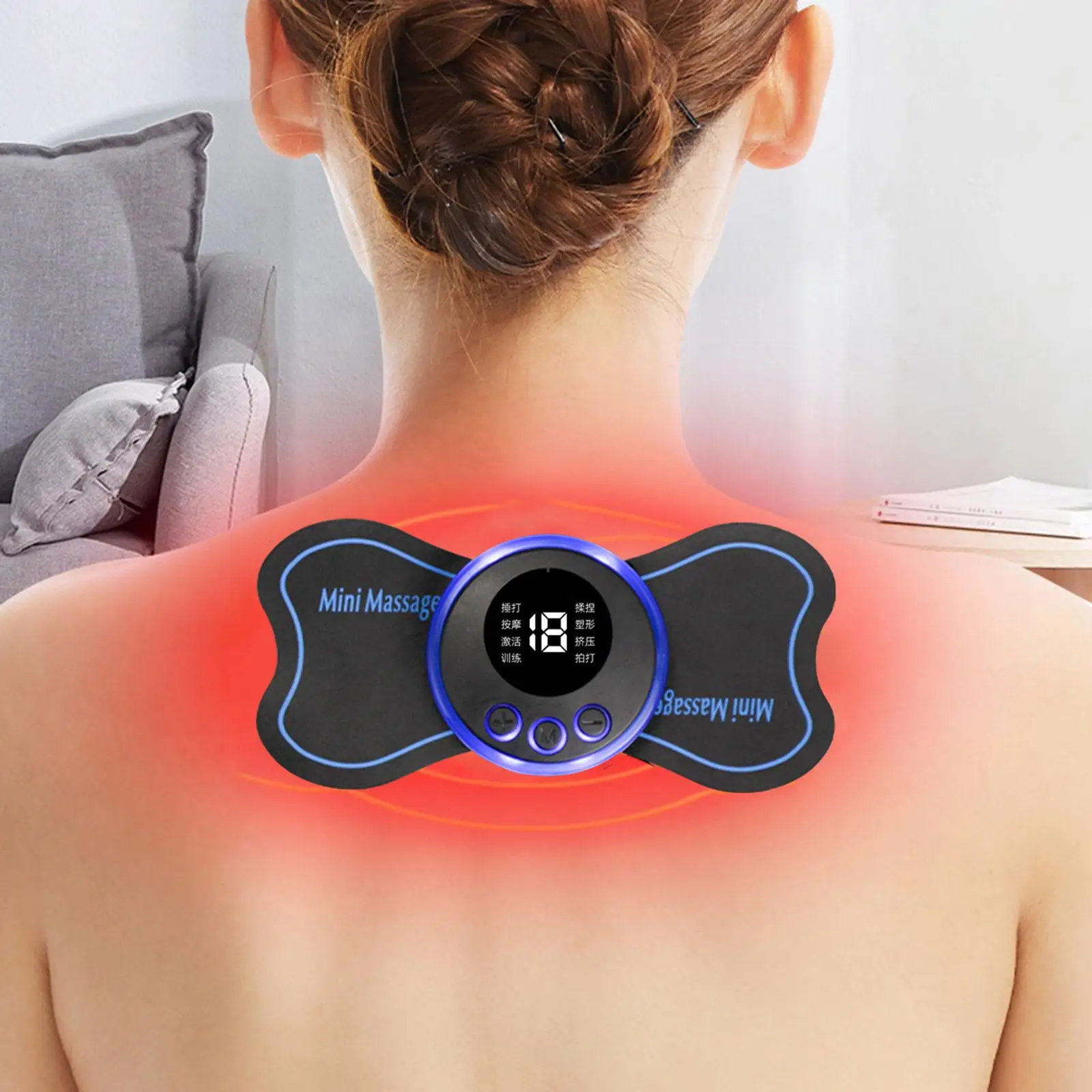 Portable Neck Massager Easy Use Body Massager Patches for Arms Waist Back