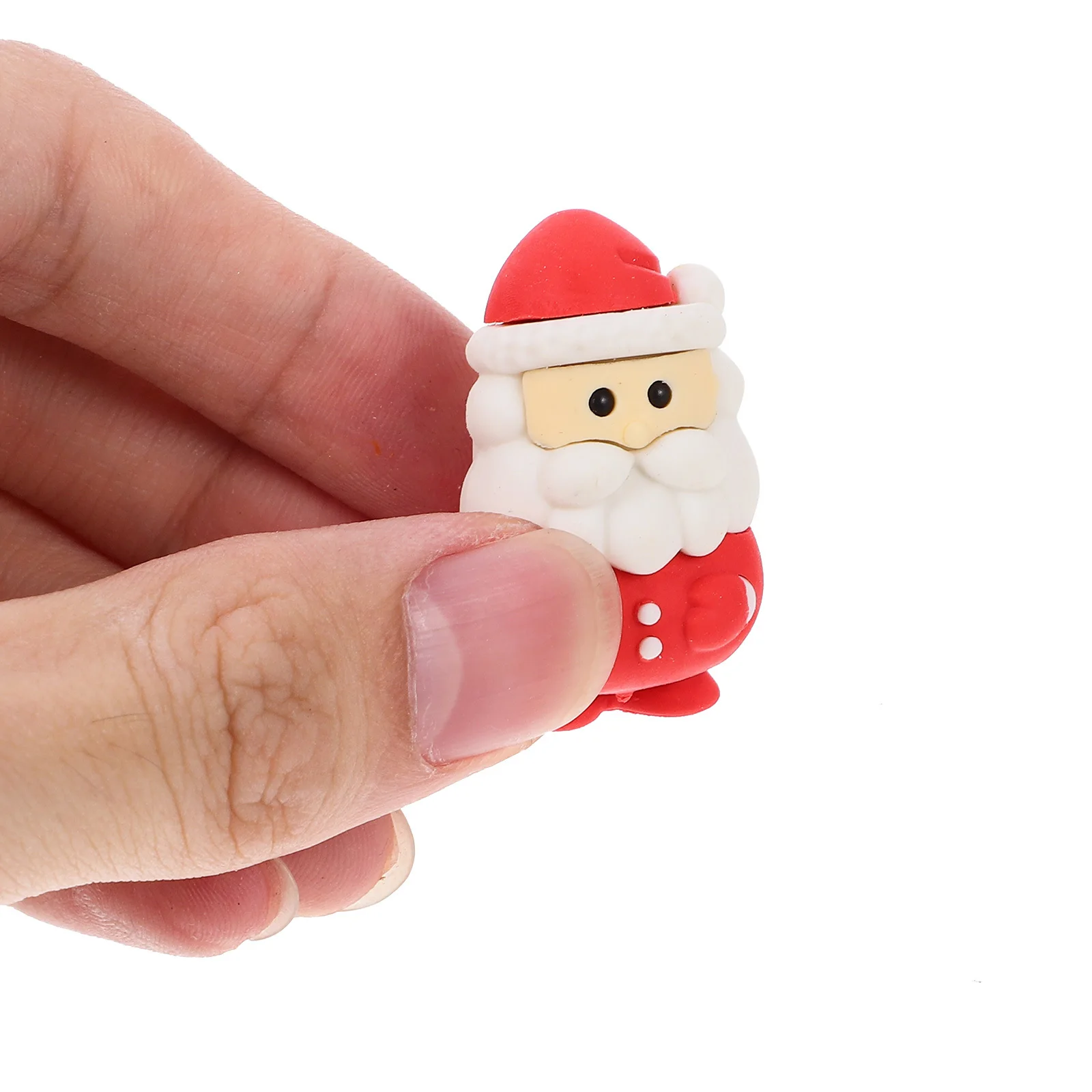 

12Pcs Santa Shaped Eraser Christmas Gift for Children Pencil Rubber Student School Supplies Art Drawing Clean Writing