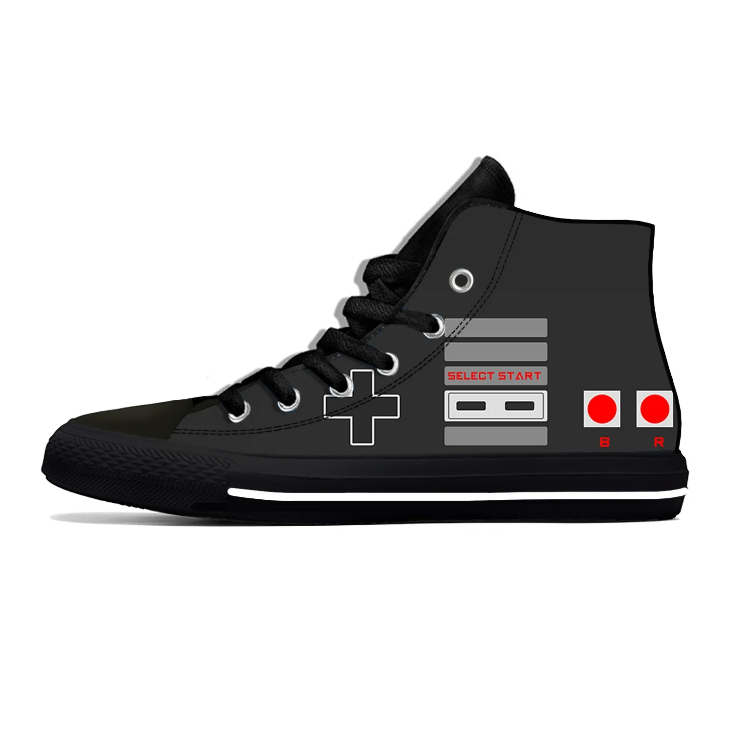 Nintendo Nes Controller High Top Sneakers Mens Womens Teenager Casual Shoes Canvas Running Shoes 3D Print Lightweight shoe