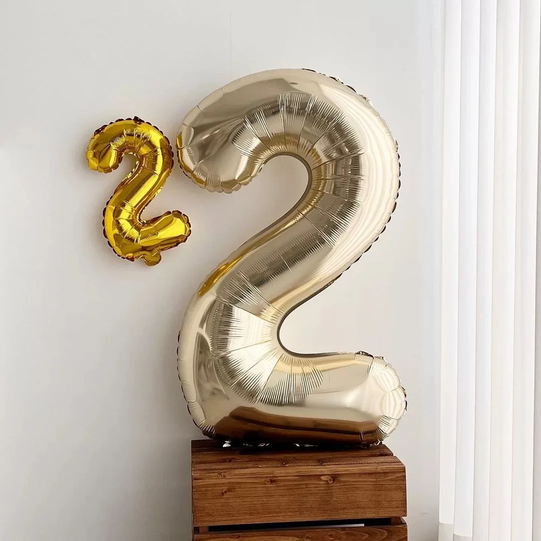 Geburtstagsballon mit Champagner-Gold-Zahlen, 101,6 cm, große Chrom-Gold-Zahlen-Folienballons für Geburtstag, Neujahr, Jahrestag, Dekoration – Detail 10
