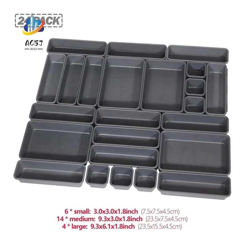 AC57-24 PCS Desk Drawer Organizer Office Organization Junk Drawer Organizers For Office