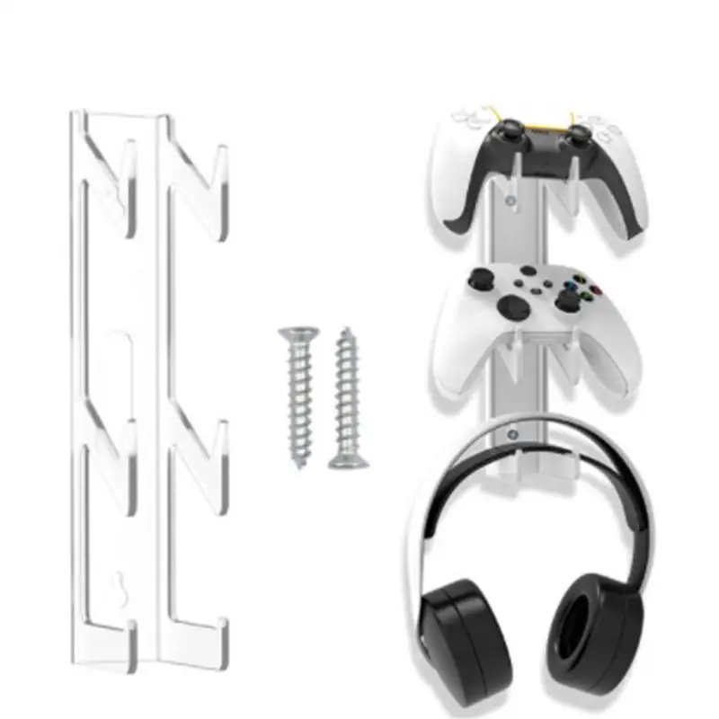 

Game Controller Wall Bracket Holder for PS5 PS4 Xbox Switch Gamepad Headset Stand Storage Rack Universal Headphone Hanger Shelf