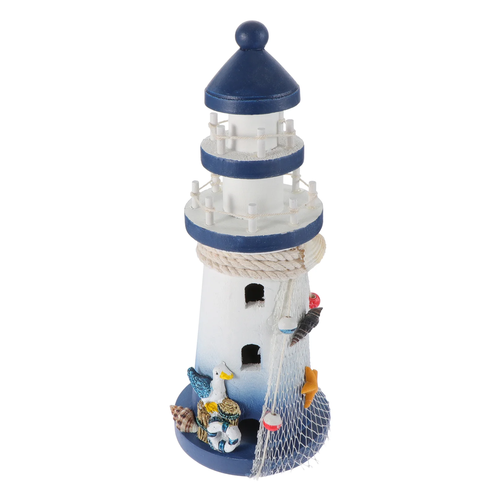 

Lighthouse Ornaments Decorations Mediterranean Lookout Desktop Wooden Adornment Toy Man Shaped