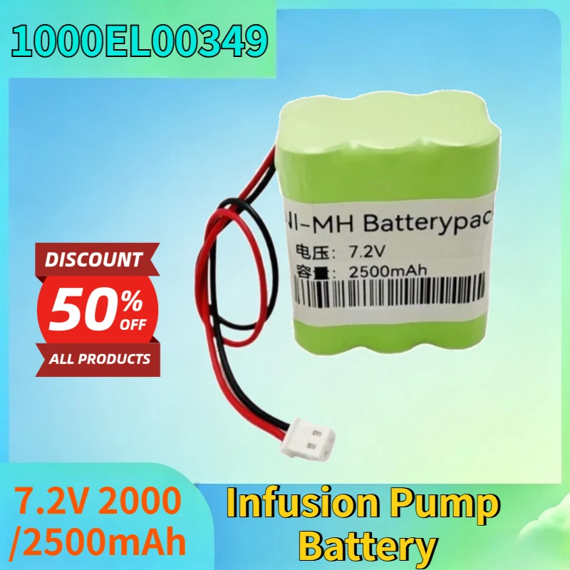 

Newest 1000EL00349 7.2V 2000/2500mAh NI-MH Rechargeable Battery for Ailisi Infusion Pump High Quality Infusion Pump Battery